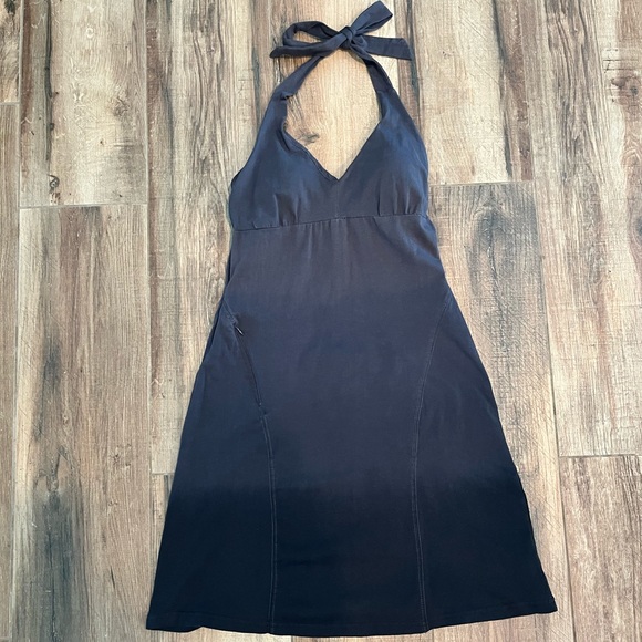 Athleta Gray to Black Ombré Halter Dress with Pocket - Picture 1 of 8
